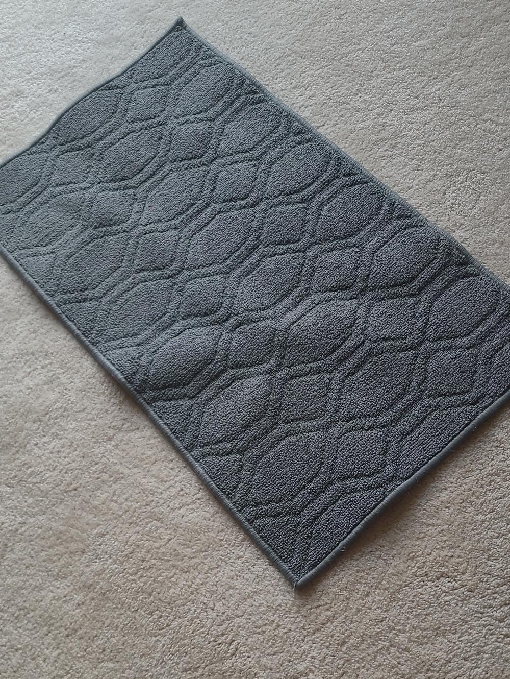 Gray Textured Throw Rug